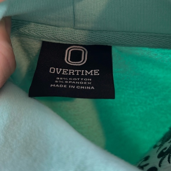 Overtime Mint Green Women's Hoodie Large - Picture 2 of 5